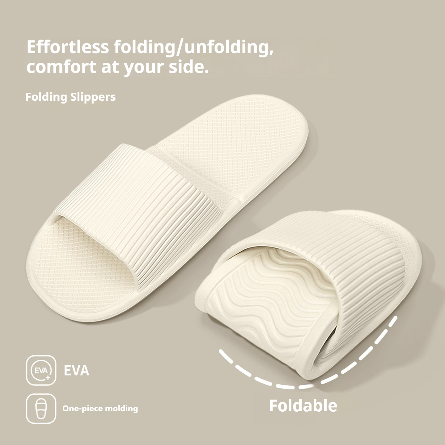 Sandals - One-piece Mold Foldable Slides Women Soft