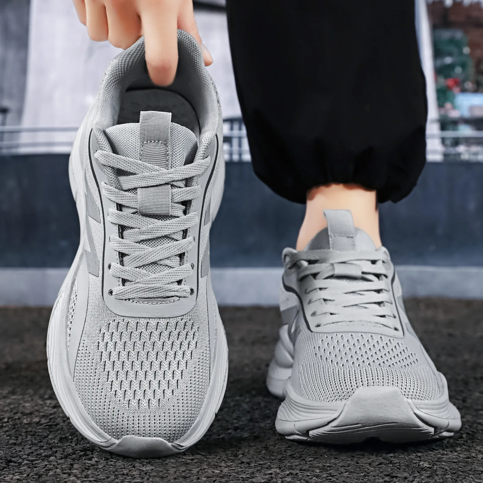 Men Mesh Running Sneakers Ligh - огляд і ціна Shock Absorbing Gym Trainers